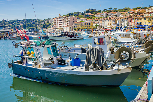 Traditional fishing boat in the old port of Cassis, France