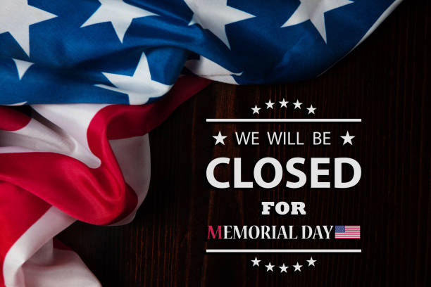Memorial Day Background Design. We will be Closed for Memorial Day.