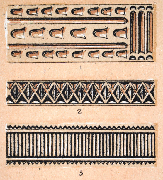istock Vintage illustration of a Traditional Polynesian patterns, 19th Century 1388245862