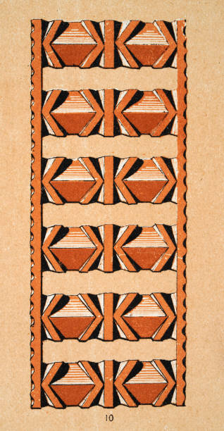 istock Vintage illustration of a Traditional Polynesian pattern Tahiti, Adze, 19th Century 1388245970