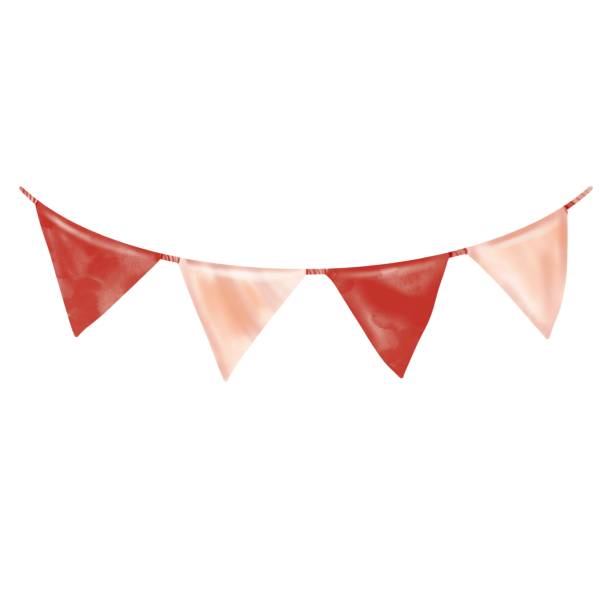 istock Party garland. watercolor holiday flags in brown tones. Boho style 1388246813