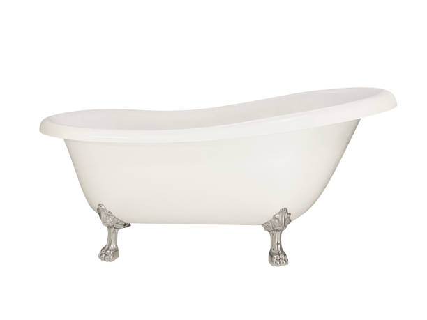 อ่างอาบน้ําที่ทันสมัยโดดเดี่ยวบนพื้นหลังสีขาว (เส้นทางการตัด) - bathtub ภาพสต็อก ภาพถ่ายและรูปภาพปลอดค่าลิขสิทธิ์