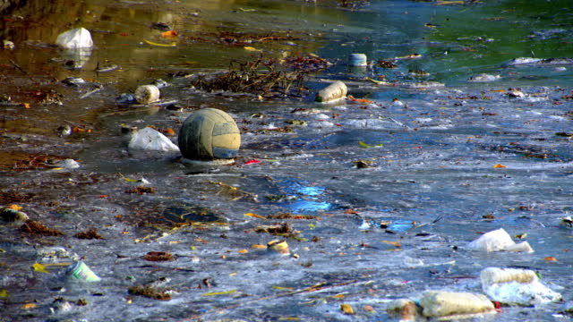 Plastic Pollution Trash Sea Garbage Floats in Ocean