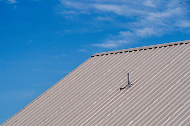 istock Metal roof with pressure pipe 1388254002