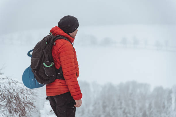 istock Hike to the mountains on a snowy cold day 1388260820