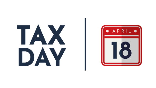 Tax Day card, April 18. 4k animation