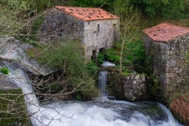 istock Old water mills on the Barosa river. Barro - Spain 1388262676