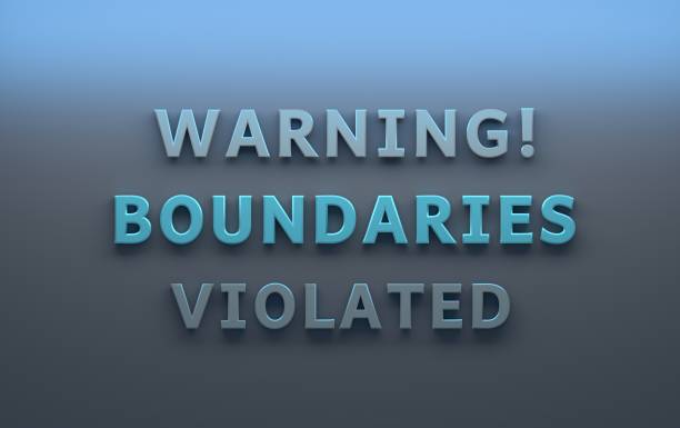 istock Warning message with blue bold words Boundaries Violated on blue background 1388267835