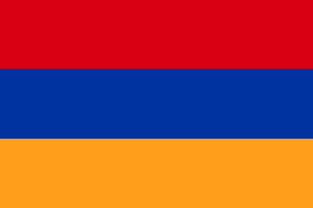 armenia caucasus region flag - ermeni bayrağı stock illustrations