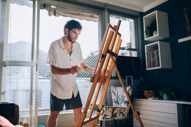 istock Artist painting at home 1388276826