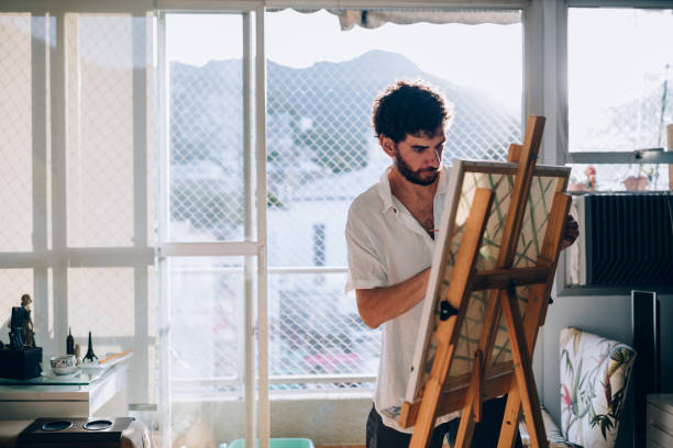 istock Artist painting at home 1388276850