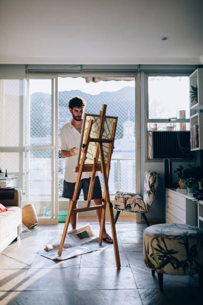 istock Artist painting at home 1388276852
