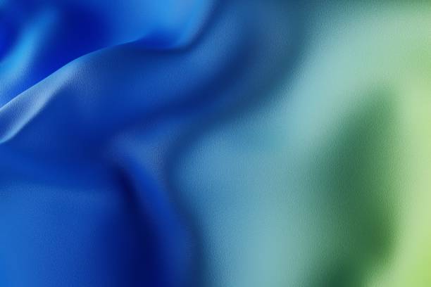 istock Realistic draped cloth with mint texture and blue background 3d illustration 1388281848