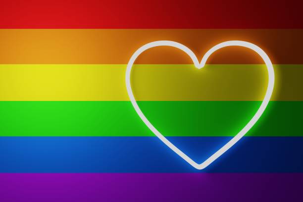 istock Neon heart rainbow background lgbt flag 3d illustration 1388281850