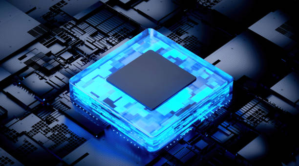 istock 3D rendering of cyberpunk AI. Circuit board. Technology background. Central Computer Processors CPU and GPU concept. Motherboard digital chip. Tech science background. 1388283039