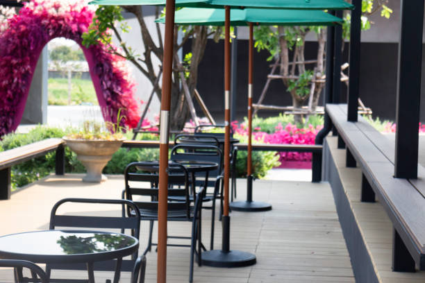 istock Outdoor seating in a cafe 1388298003