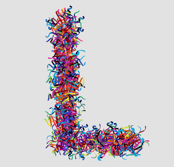 istock Font letter L vector design  made of yarn. font for your unique decoration, concept idea. smooth gradient color. Unique elements for your best design ; logo, font, corporate identity, application 1388299116