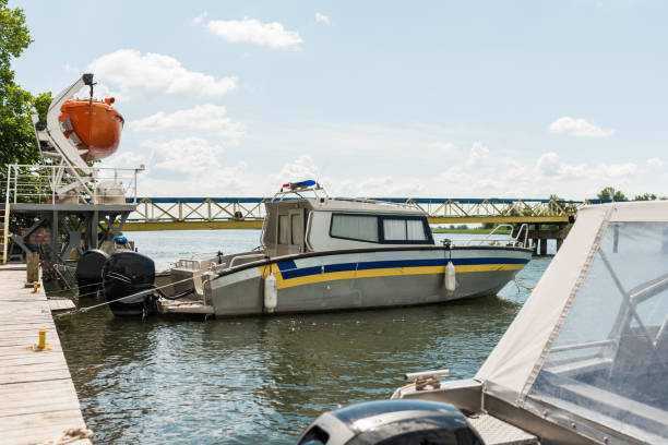 istock A Ukrainian rescue boat is moored, 1388302416