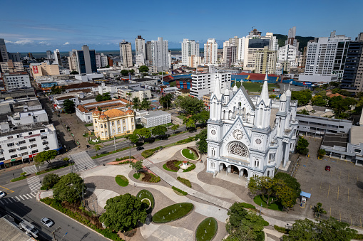 Itajai, Santa Catarina, Brazil, circa march 2022: The Matriz Church Igreja do Santissimo Sacramento in Itajai, Santa Catarina, Brazil.