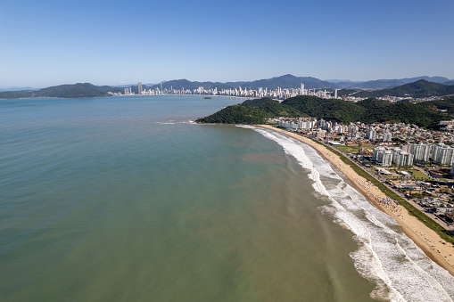Aerial view of Itajaí, Santa Catarina, Brazil and \