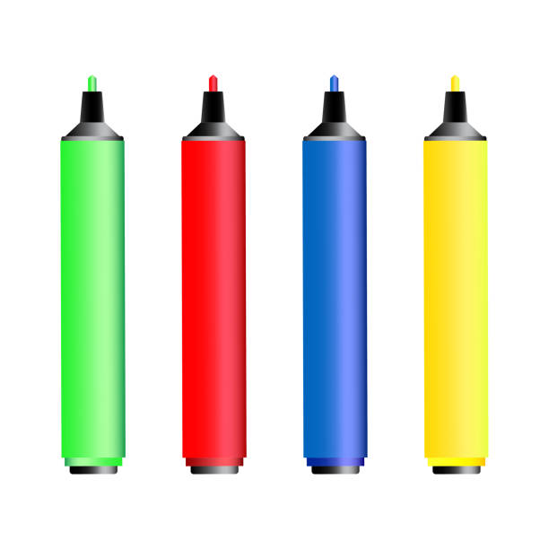 istock Cartoon set of colored markers for paper design. Vector illustration. stock image. 1388308867