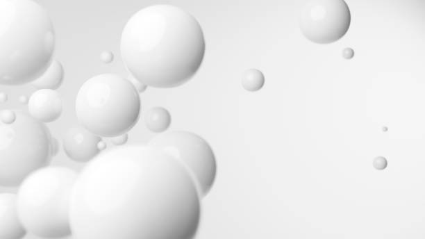 istock White background of 3D shiny balls for product presentation. 3D render illustration. 1388309090
