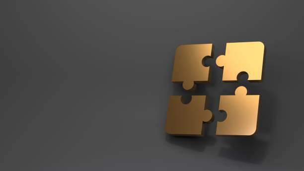 istock Puzzles on a black background. The concept of teamwork. 3d render. 1388309095