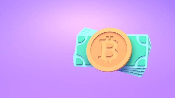 istock Bitcoin coin and bills. 3d render illustration. 1388310820