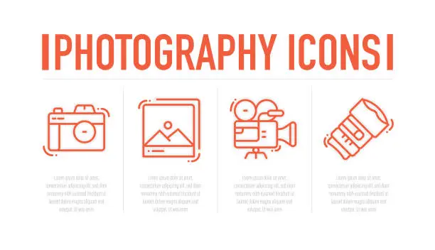 Vector illustration of Photography Line Icons