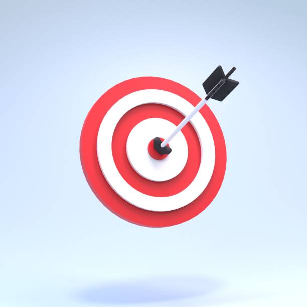 istock Red dart arrow hits target. 3d renderer illustration. 1388313361