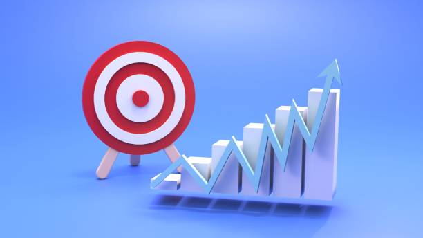 istock A target with an arrow in the center and a graph going to the top. 3D renderer 1388313411