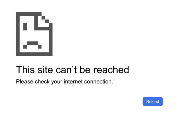 Web page showing can't be reached with icon. Web page showing can't be reached with icon. offline stock illustrations