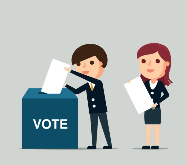 Voters Polling Place stock illustration voting queues stock illustrations
