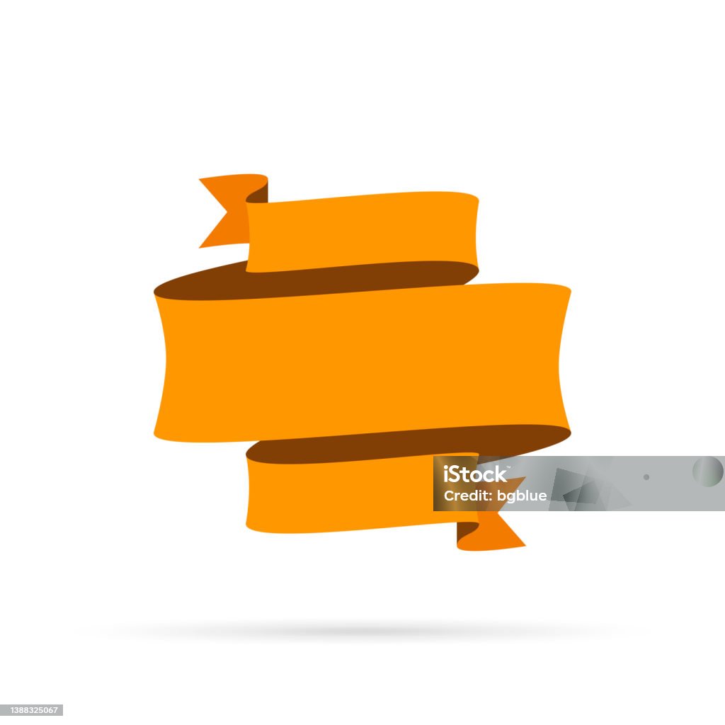 Orange Text Ribbon Orange Ribbon Isolated On White Background Design Element Stock ...