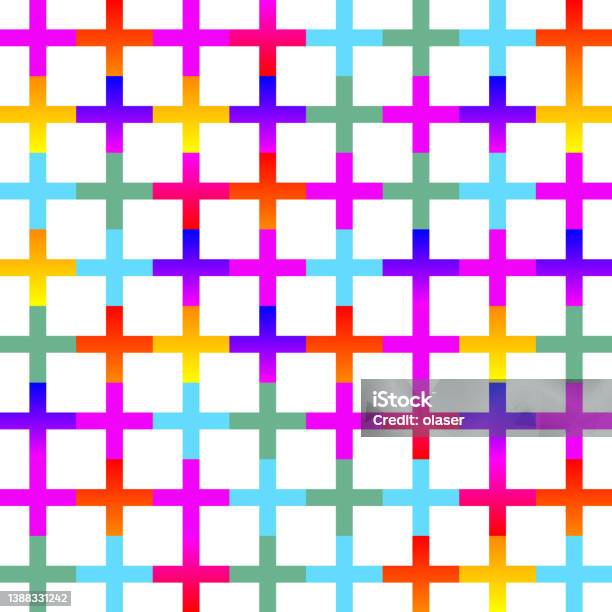 Plus Grid Patterns Colorful Plus Shapes In Grid Pattern Stock Illustration - Download ...