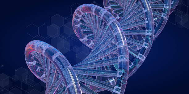 istock DNA molecule double helix spiral in 3D transparent pipe effect, close-up 1388332484