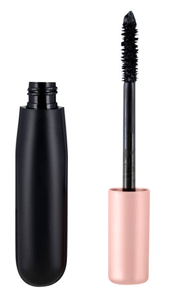 istock Open black mascara container and lid with brush isolated on white 1388335926