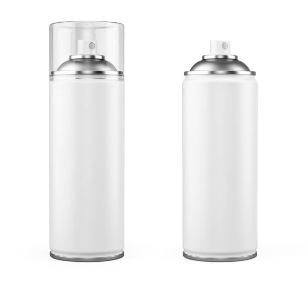 istock Blank aluminum white can of spray paint isolated on white background - 3d rendering. 1388336052