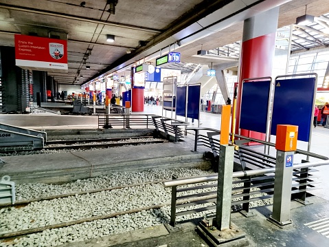 Rail in the Station during the day from top, Surabaya, July 25, 2023
