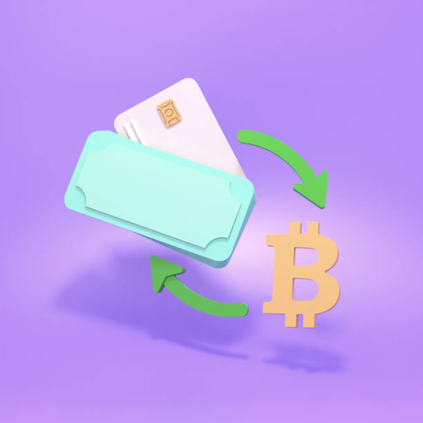 istock Exchange money for bitcoin. Money conversion concept. 3d render illustration. 1388339945