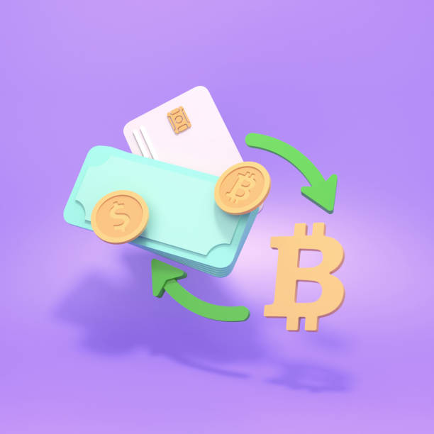 istock Exchange money for bitcoin. Money conversion concept. 3d render illustration. 1388339948