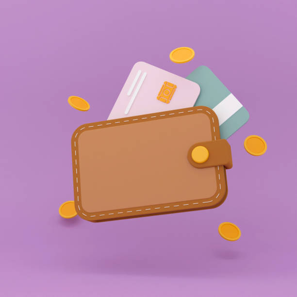 istock Wallet with banknotes and bank cards. Financial transactions concept. 3d render illustration. 1388339964