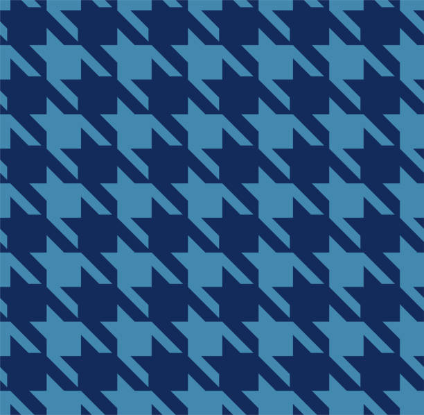 Navy blue houndstooth check pattern close-up. Navy blue houndstooth check pattern close-up, seamless design. houndstooth check stock illustrations