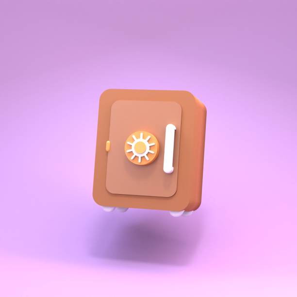 istock Safe on a purple background. Finance saving concept. 3d render illustration 1388341246