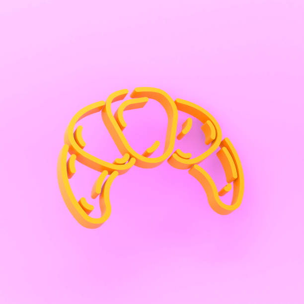 istock Bun bagel logo on purple background. 3d render illustration. 1388343192