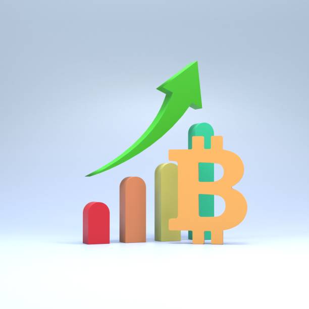 istock Bitcoin growth chart. Concept of finance and profitability. 3d render 1388343447