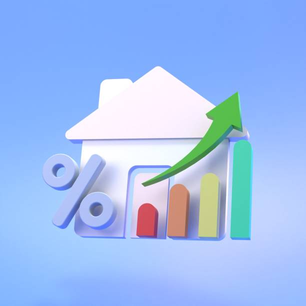 istock House or apartment sign and growth chart. 3d rendering 1388343592