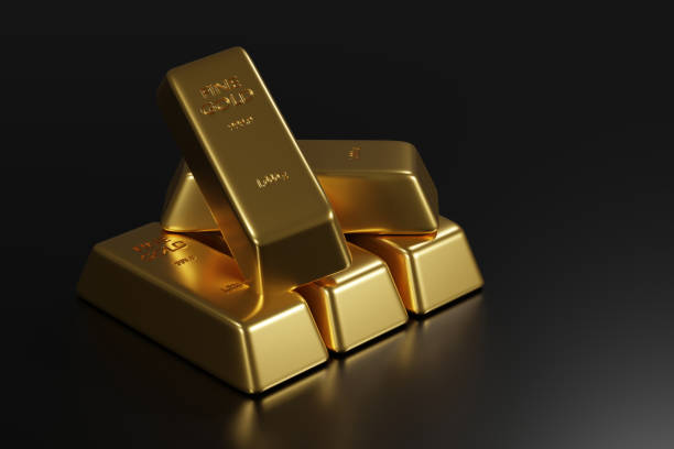 istock Gold bars and Financial concept On Grey Background 3d rendering 1388343625