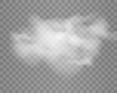 raster illustration of clouds on a transparent background.Realistic rain clouds.