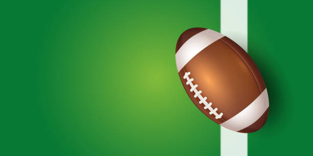 istock American football on the field with yard lines. EPS10 vector illustration template. 1388348562